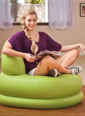 INTEX68592 摩登懒人沙发 绿色/白色休闲充气沙发 室内靠背沙发