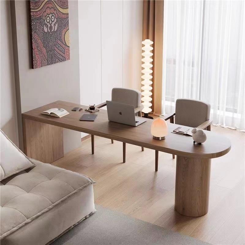 客厅大长书桌轻奢现代简约实木长桌家用工作台办公桌电脑桌写字桌