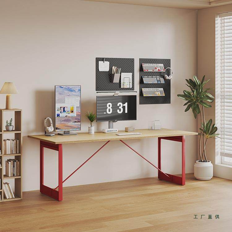 复古桦木海洋板办公书桌极简实木会议桌客厅餐桌原木工业风工作台