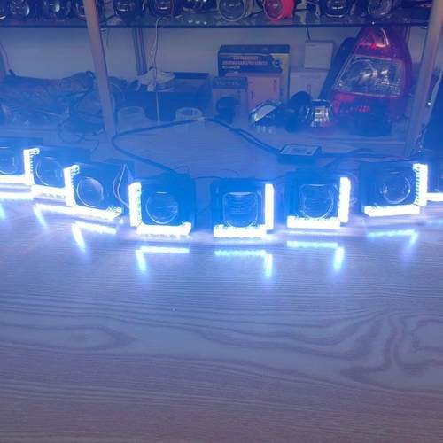 超薄款方形矩阵透镜装饰罩一体罩通用大灯改装双光透镜遮光罩