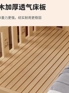 实木拼接床加宽大床边男女宝宝单人小床儿童床带护栏可调节婴儿床