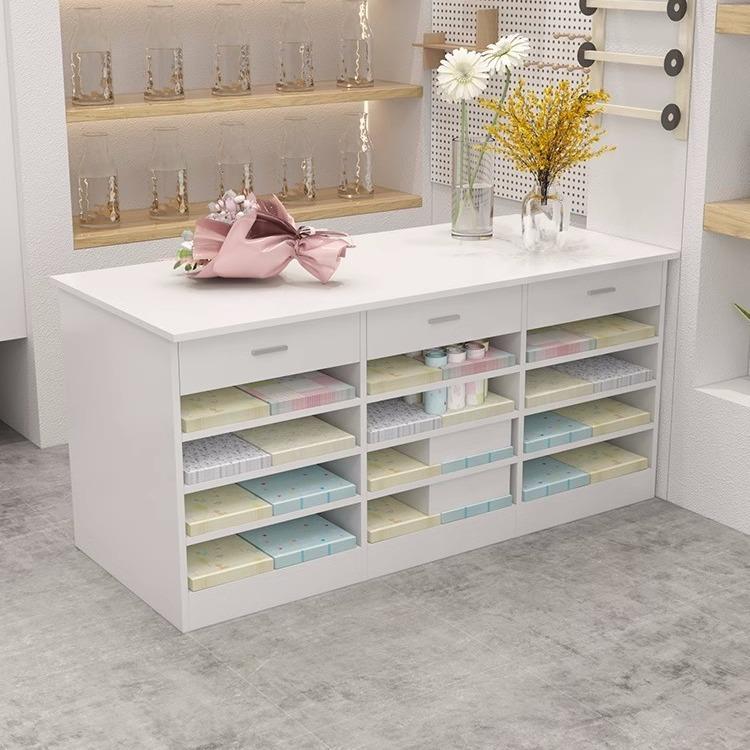 多功能操作台插花展示台包装纸收纳柜鲜花店花架抽屉式工作台桌子