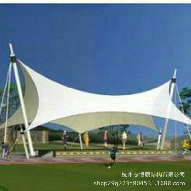 安装膜结构景观棚 夜晚灯光遮阳雨棚  小区游乐场休闲张拉膜凉棚