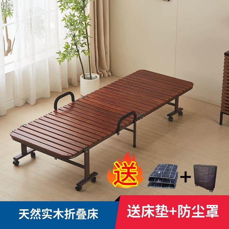 免安装日式实木折叠床单人折叠床办公室午休午睡床家用成人陪护床