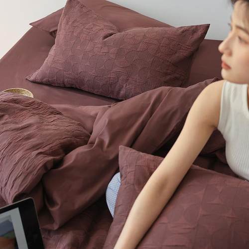 1秋冬美拉德撞色四件套婴儿棉磨毛纯棉加厚保暖床单被套床上用品