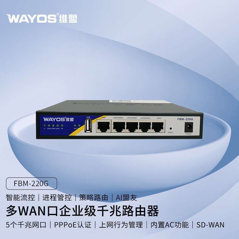 维盟FBM-220G多WAN口智能QOS上网行为管理PPPOE企业级千兆路由器