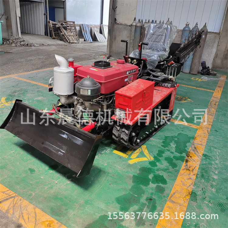 单行链条开沟机 灌溉水渠果园自走式硬土挖沟器乘坐式开槽机