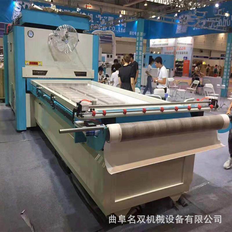 高光膜免漆双工位橱柜门真空吸塑机PVC广告板覆膜机