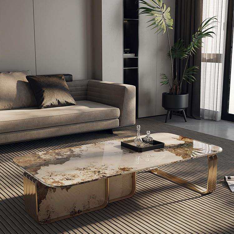 2025新款高端茶几家用客厅意式极简轻奢大理石长方形意大利CC茶几