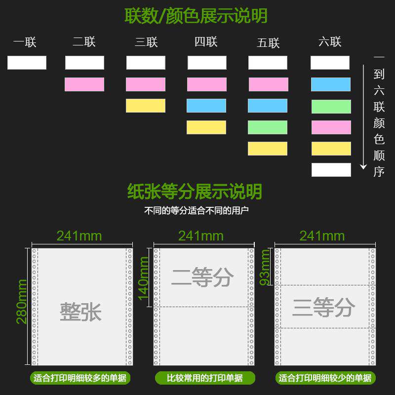 电脑针式打印纸a4二联三联四联五联二等分三等分清单发货出库单
