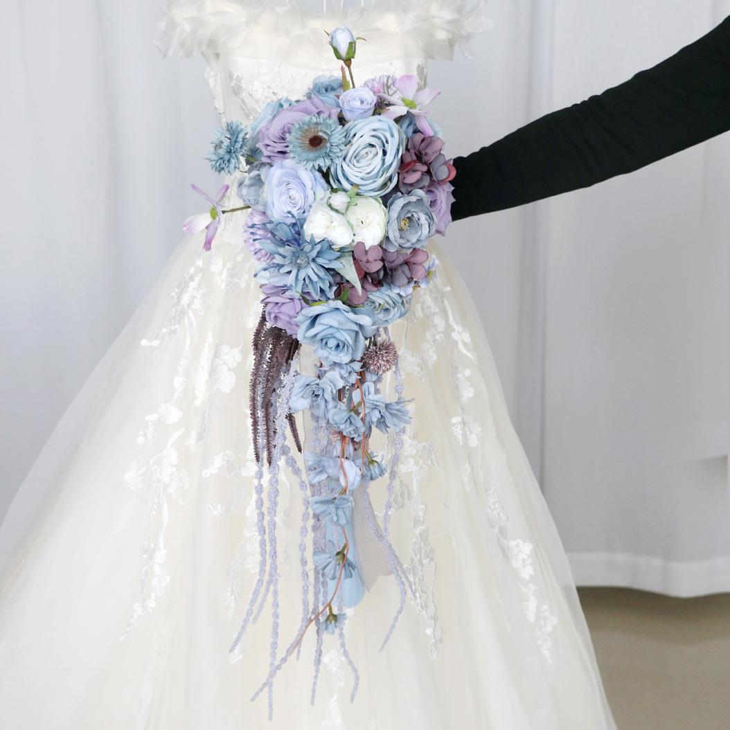 欧式复古婚礼新娘手捧花仿真花结婚拍照手拿花束婚庆场景布置花艺