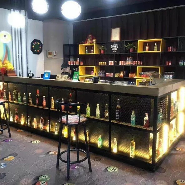 工业风铁艺复古转角收银台