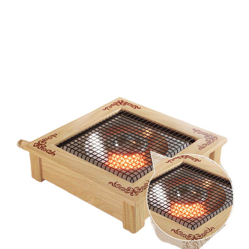 实木烤火炉取暖器家用火桶桌下烤火箱电火盆冬季暖脚神器智能恒温