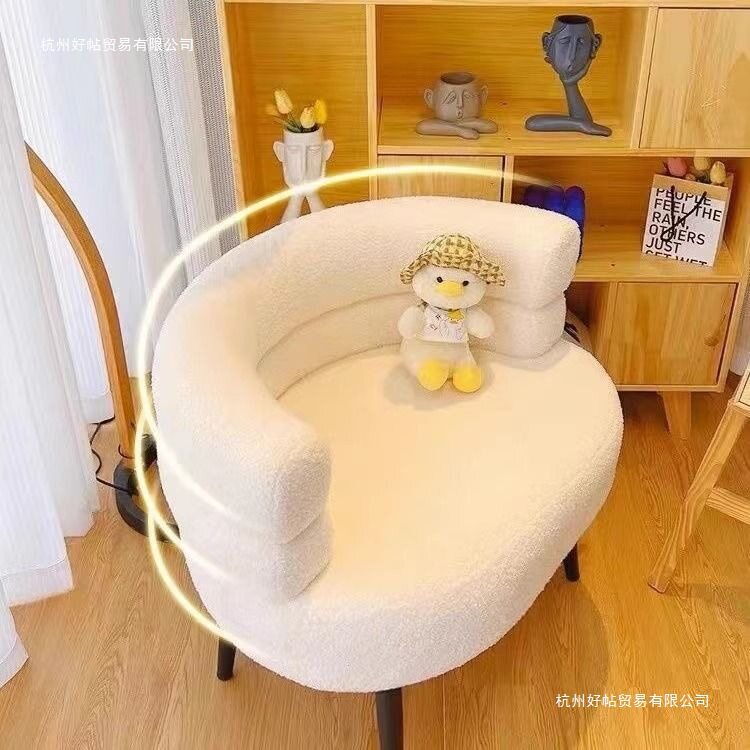 化妆凳子简约现代家用女生卧室梳妆台椅子网红轻奢高级感美甲椅