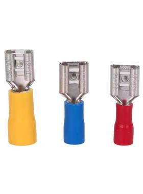 冷压端子FDD铜镀锡0.4厚红色蓝色黄色对接端子