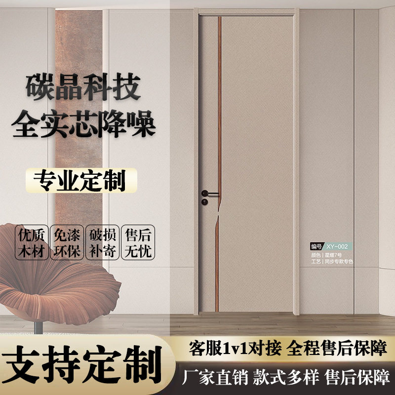碳晶木门实芯降噪木门免漆门套装门实木复合房间门卧室门实木门