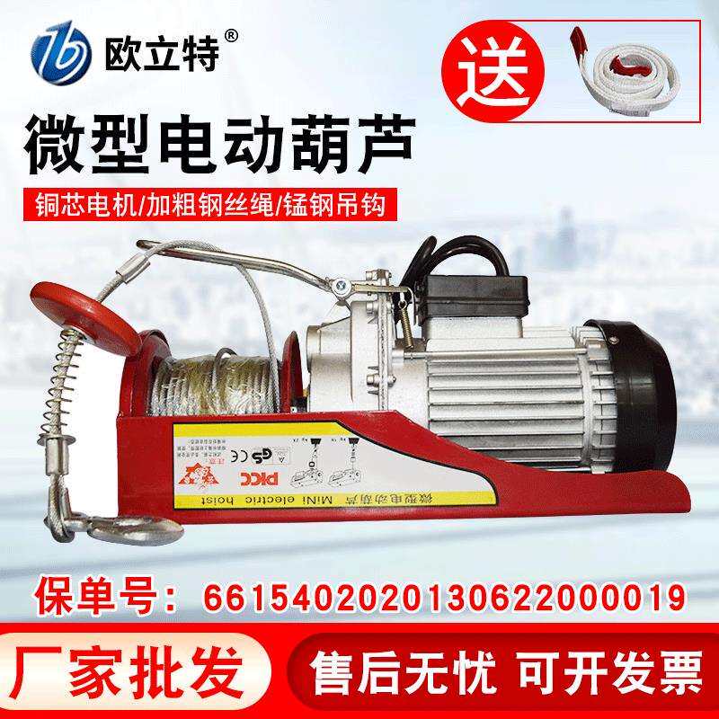 微型电动葫芦220v吊机家用提升机0.5吨1T建筑装修升降机家用吊机