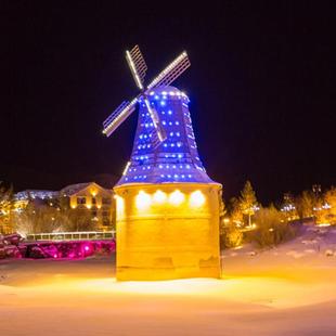 2022成都梦幻灯光节led灯荷兰风车造型户外灯展灯会发光风车摆件