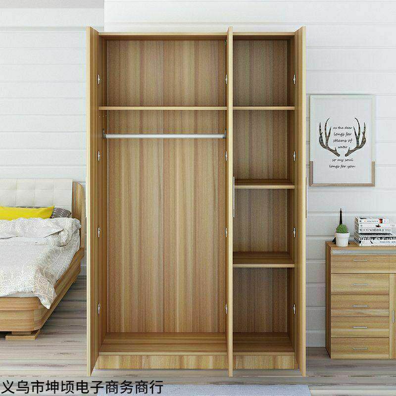 简约衣柜三门四门家用卧室大衣柜整体组装大衣橱柜宿舍出租房衣柜