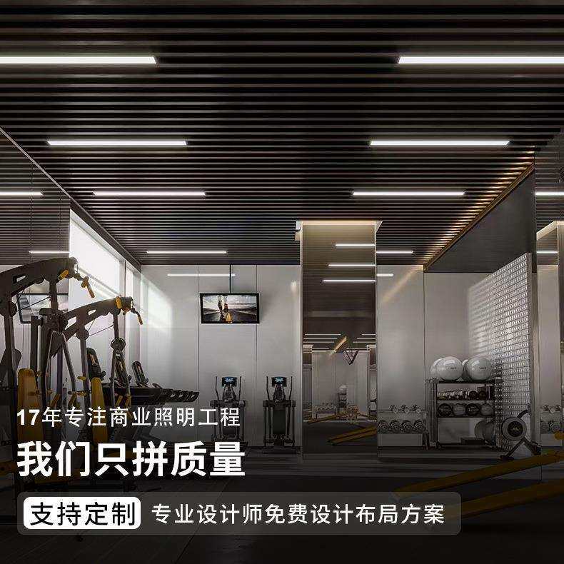 专用吸吊顶条形灯无缝拼接led长条灯超市健身房线条灯商用吊线灯