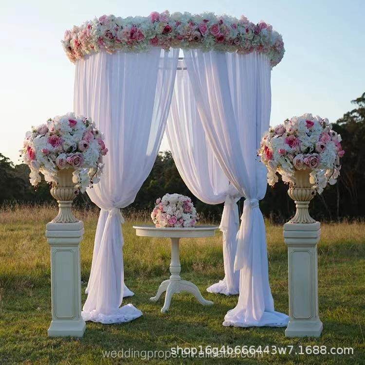 生产婚庆铁艺圆形舞台纱幔造型架子拱形门喜庆户外桁架