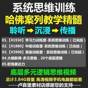 系统思维框架思维学习力低底层多元化思维逻辑视频课程合集思考学