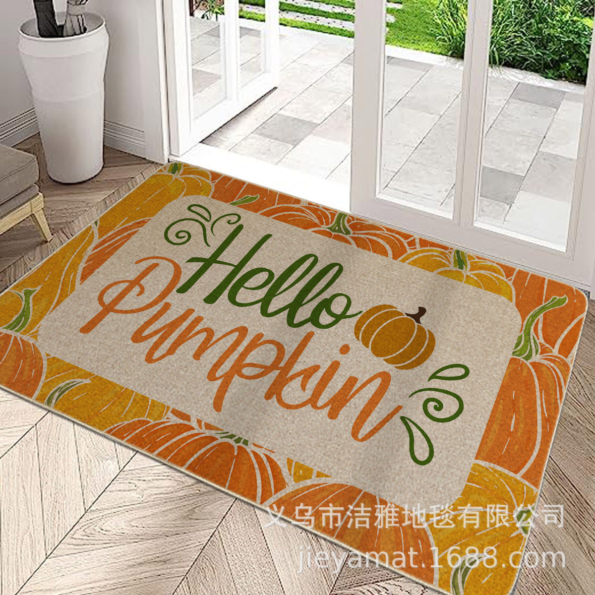 圣诞万圣节秋天南瓜入户地垫亚麻橡胶选玄关地毯吸水防滑门垫脚垫,居家布艺,入户地垫,淘宝优惠券,粉丝福利购,淘宝优惠卷