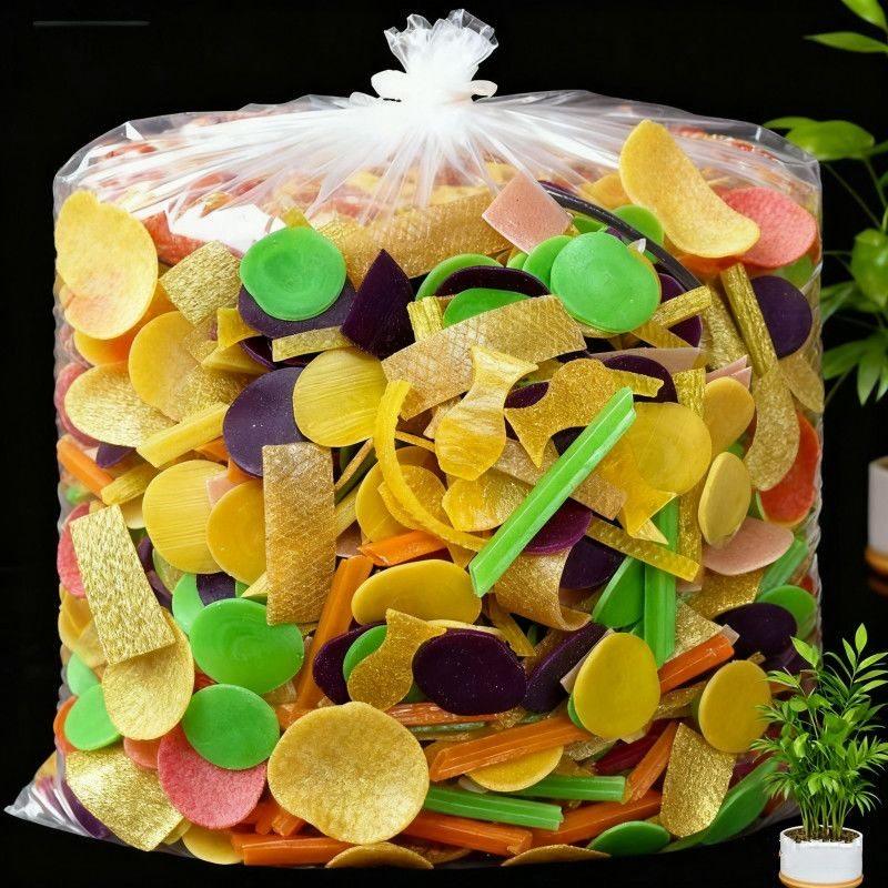 网红虾片自己炸8090后怀旧零食油炸彩色龙虾片大包装超大膨化食品