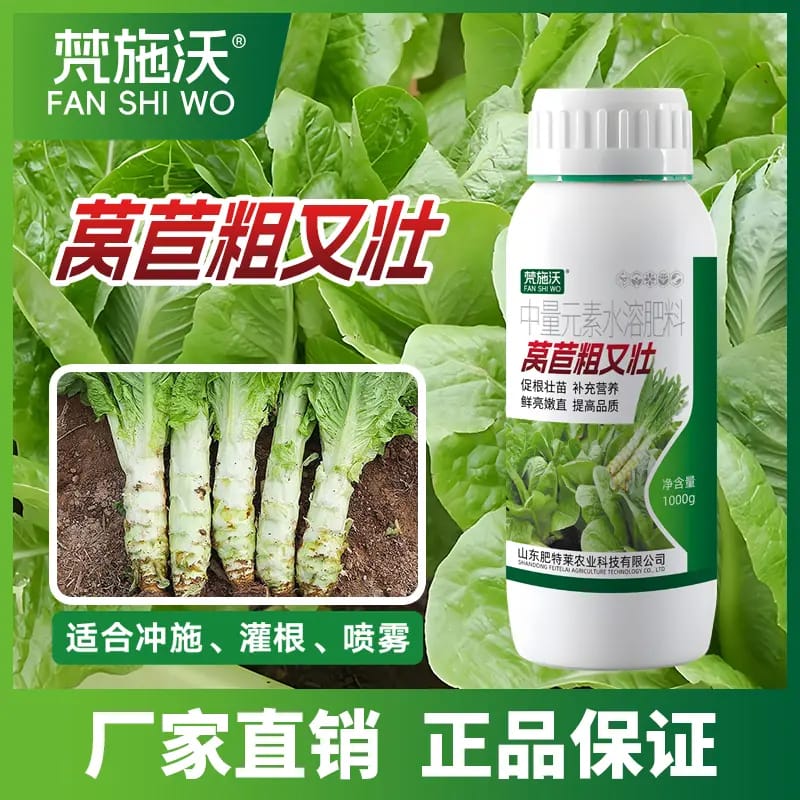 莴苣粗又壮莴笋增粗拉长嫩直粗壮鲜亮预防空心裂果高产专用叶面肥