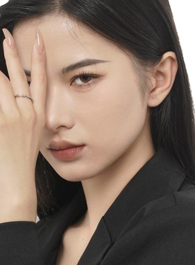 ears原创个性纯银戒指手工编织麻花打结绑带女款食指环潮流风指环