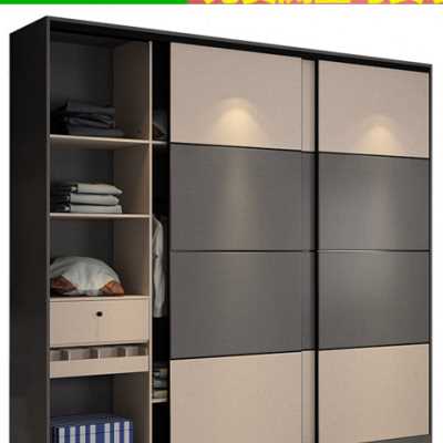 推拉门移门衣柜定制简约现代小户型柜子北欧整体大衣柜滑移门衣橱