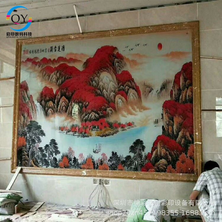 高清图案瓷砖背景墙3D数码彩印机 玻璃艺术画背景墙UV打印机怎么样,好用不?