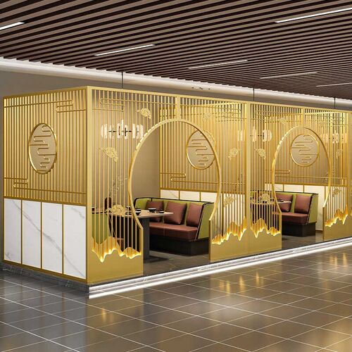 热销餐厅隔断铁j艺屏风包间拱门围栏茶楼火锅店烧烤店新中式包厢