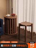 实木凳子叠叠带滑轮 叠叠式 家庭储藏叠叠凳客人备用凳新型中国圆