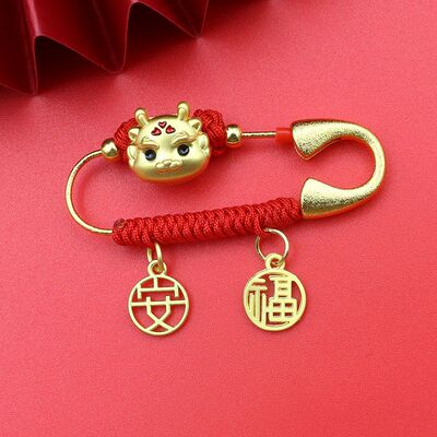 生肖龙宝宝婴儿黄金色压