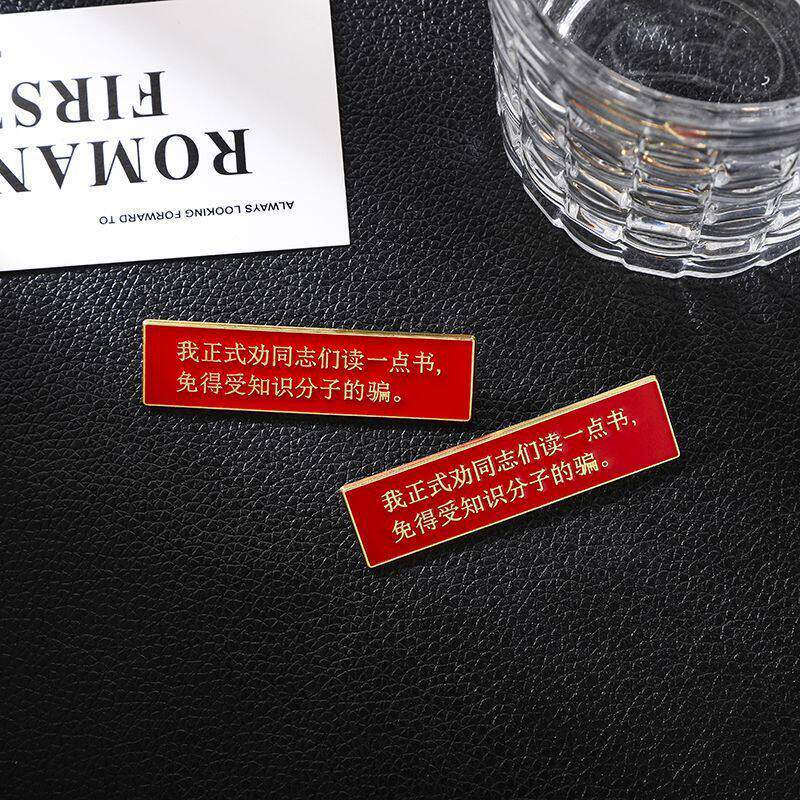 劝同志多读一点书免得受骗徽章胸针劝解学生励志书包笔袋挂件礼物