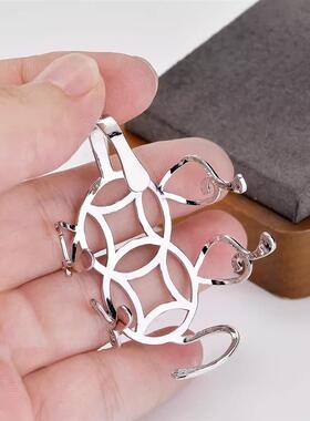 珠宝吊坠空托随形吊坠托男女仿925纯银镶嵌琥珀蜜蜡松石银托项链