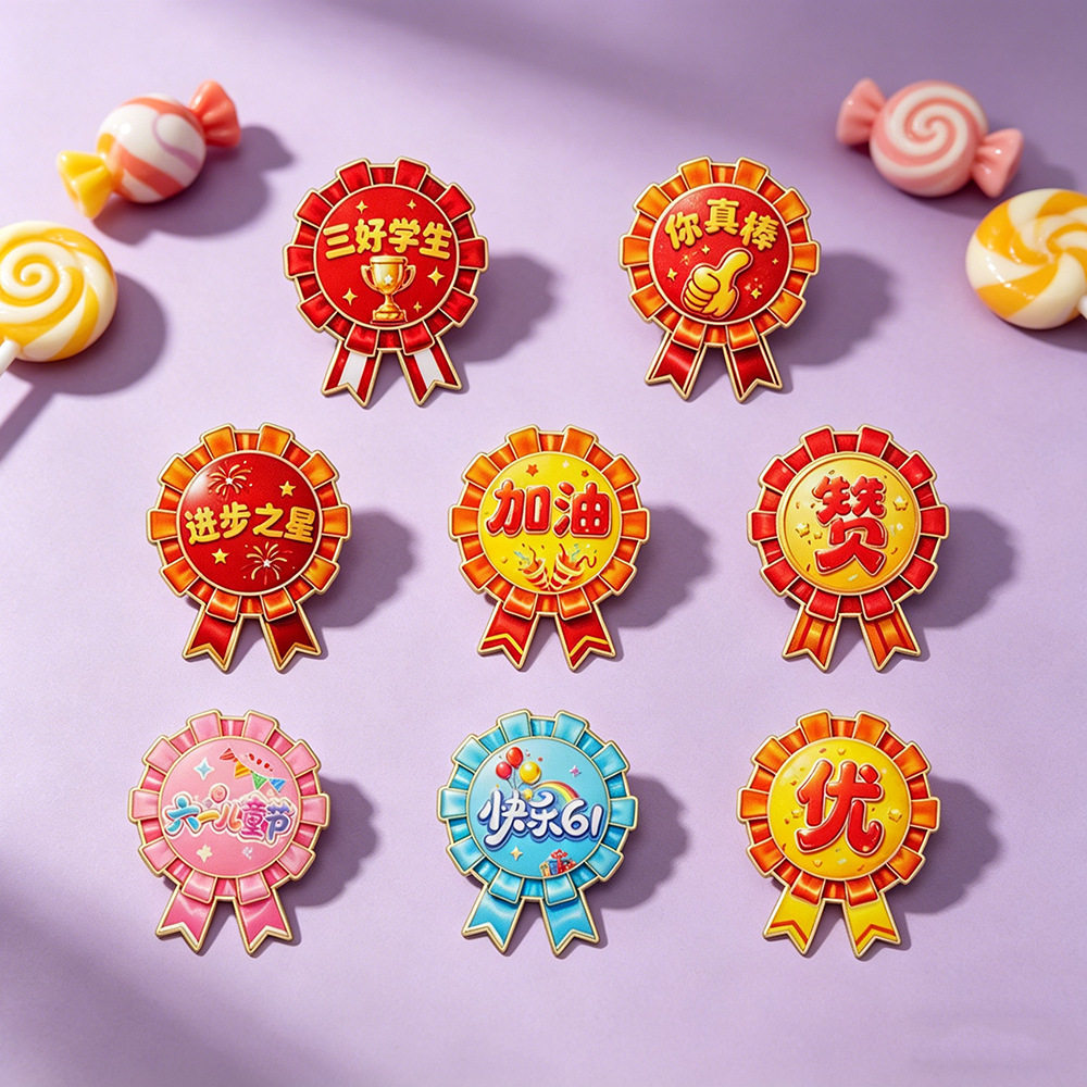 六一儿童节日奖章优秀赞胸针进步之星三好学生你真棒胸花勋章徽章图片