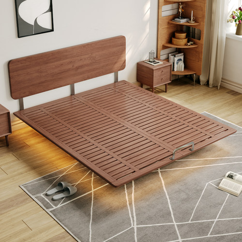 胡桃木床床头可调节尺寸可定制