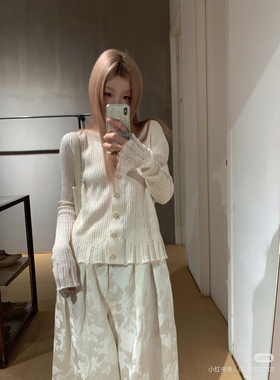 umawan小众设计秋冬新款慵懒风软糯毛衣外套女宽松显瘦针织开衫