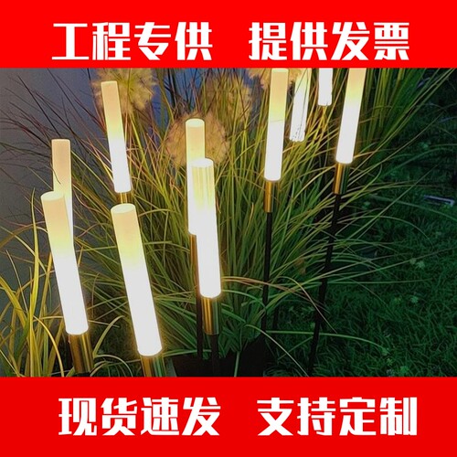 LED发光芦苇灯户外防水太阳能磨砂棒亚克力气泡棒草坪景观地插灯