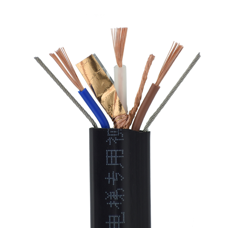 电梯视频随行专用线TSYV75-5-2加钢丝模拟监控摄像头拖链电梯线缆