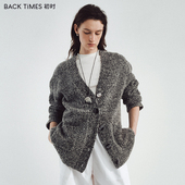 TIMES 初时 老钱花纱慵懒松弛BC风阔版 BACK 毛衣大开衫