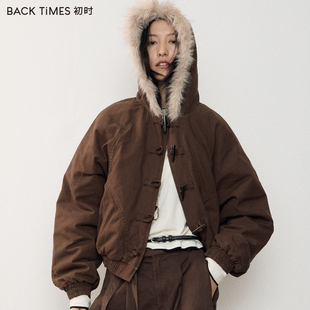 冬季 2025新款 外套毛领保暖棉袄连帽上衣厚 TIMES初时棉服女款 BACK
