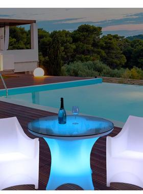 led酒茶吧光发圆形桌椅 夜场散台餐桌几靠背椅子户外公园滚99944