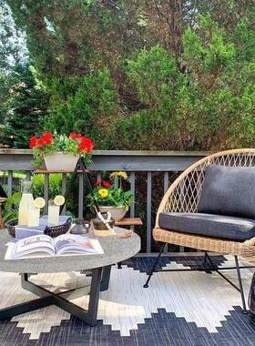 跨境北欧户外沙沙发院别墅藤民编沙发宿户外家具室外阳59408台庭