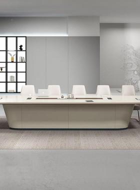 会议简桌长桌约现高档烤漆台轻43243奢大小型工作会议室洽谈代桌