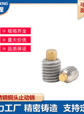 不锈钢铜头止动螺栓SBCPS3/4/5/6/8/10/12防撞定位定位柱弹簧柱塞