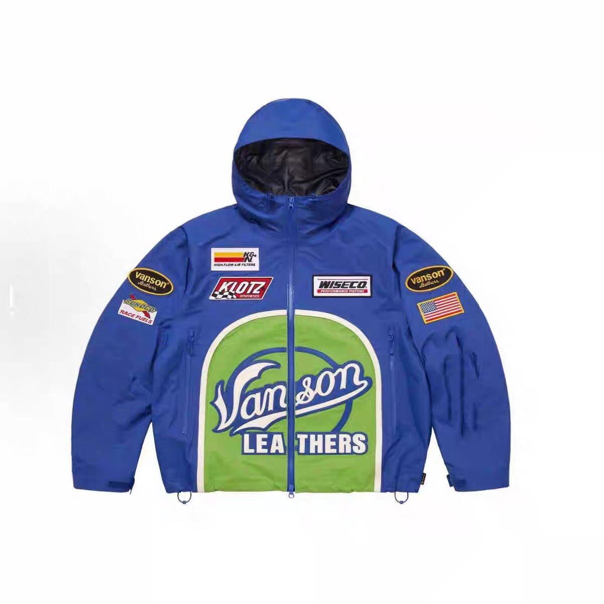 thumbnail for Vanson collaboration FW25 Shell Jacket casual logo appliqué waterproof zip jacket
