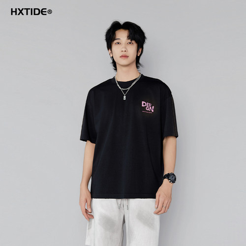 HXTIDE中国狐轩夏季纯棉男T恤